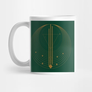 Green gold Christmas elegant pattern geometric Mug